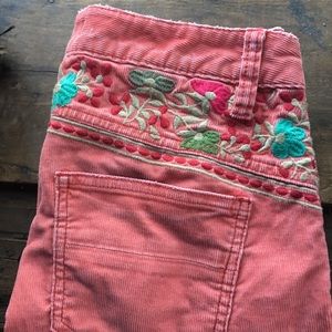 Free People Embroidered Corduroy Pants